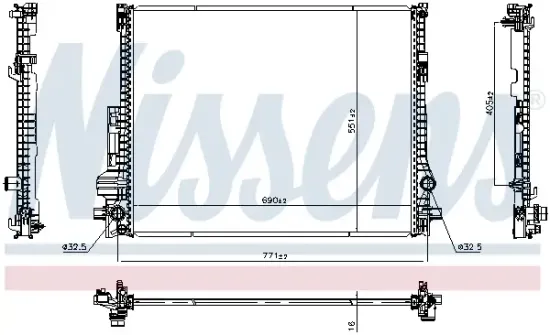 Kühler, Motorkühlung NISSENS 607435 Bild Kühler, Motorkühlung NISSENS 607435
