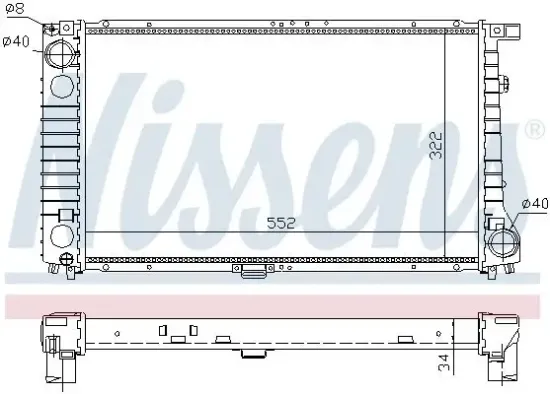 Kühler, Motorkühlung NISSENS 60744A Bild Kühler, Motorkühlung NISSENS 60744A