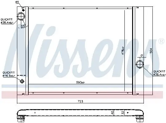 Kühler, Motorkühlung NISSENS 60763 Bild Kühler, Motorkühlung NISSENS 60763