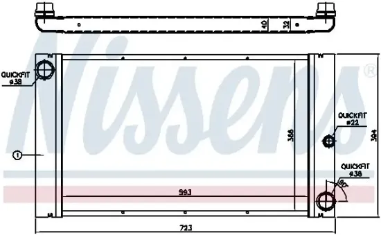 Kühler, Motorkühlung NISSENS 60762 Bild Kühler, Motorkühlung NISSENS 60762