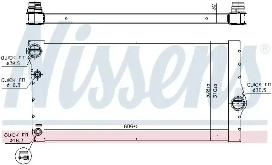 Kühler, Motorkühlung NISSENS 60769 Bild Kühler, Motorkühlung NISSENS 60769