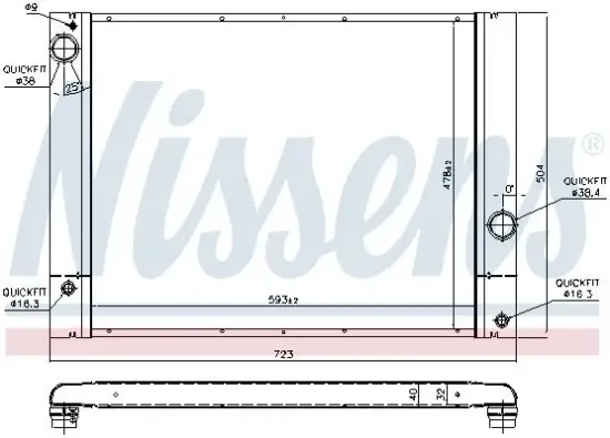 Kühler, Motorkühlung NISSENS 60772 Bild Kühler, Motorkühlung NISSENS 60772