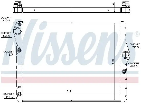 Kühler, Motorkühlung NISSENS 60778 Bild Kühler, Motorkühlung NISSENS 60778