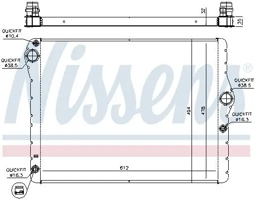 Kühler, Motorkühlung NISSENS 60779 Bild Kühler, Motorkühlung NISSENS 60779