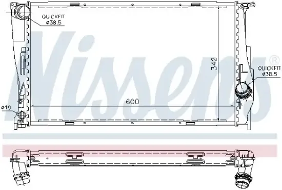 Kühler, Motorkühlung NISSENS 60785A Bild Kühler, Motorkühlung NISSENS 60785A