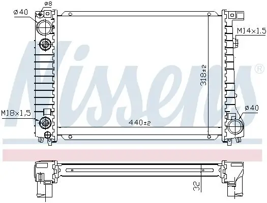 Kühler, Motorkühlung NISSENS 60796A Bild Kühler, Motorkühlung NISSENS 60796A