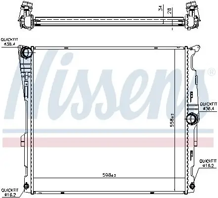 Kühler, Motorkühlung NISSENS 60811 Bild Kühler, Motorkühlung NISSENS 60811