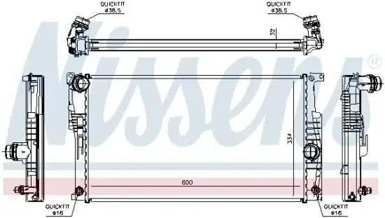 Kühler, Motorkühlung NISSENS 60817 Bild Kühler, Motorkühlung NISSENS 60817