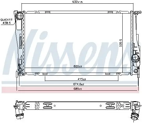 Kühler, Motorkühlung NISSENS 60832 Bild Kühler, Motorkühlung NISSENS 60832