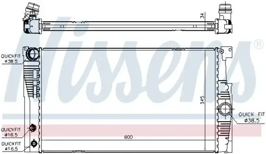 Kühler, Motorkühlung NISSENS 60836 Bild Kühler, Motorkühlung NISSENS 60836