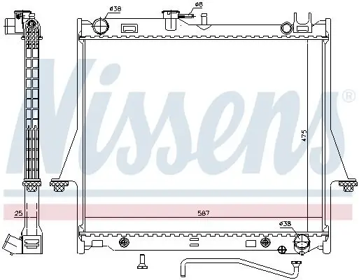 Kühler, Motorkühlung NISSENS 60854 Bild Kühler, Motorkühlung NISSENS 60854