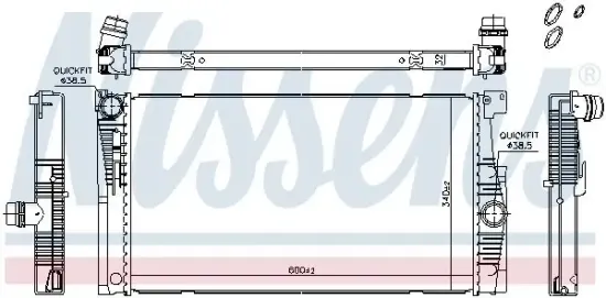 Kühler, Motorkühlung NISSENS 60857 Bild Kühler, Motorkühlung NISSENS 60857
