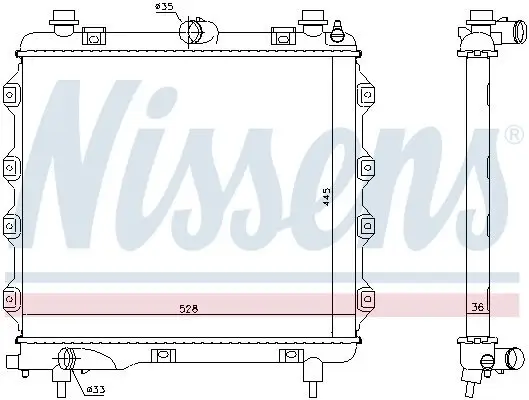 Kühler, Motorkühlung NISSENS 61024 Bild Kühler, Motorkühlung NISSENS 61024