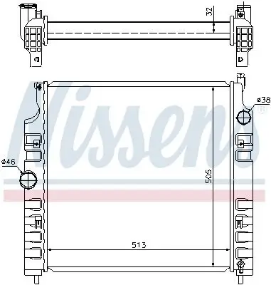 Kühler, Motorkühlung NISSENS 61026 Bild Kühler, Motorkühlung NISSENS 61026