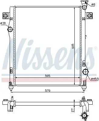 Kühler, Motorkühlung NISSENS 61030 Bild Kühler, Motorkühlung NISSENS 61030
