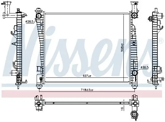 Kühler, Motorkühlung NISSENS 61032 Bild Kühler, Motorkühlung NISSENS 61032