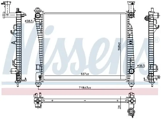 Kühler, Motorkühlung NISSENS 61033 Bild Kühler, Motorkühlung NISSENS 61033