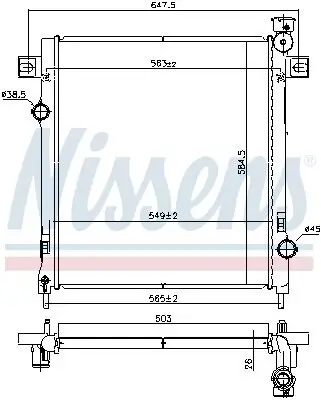 Kühler, Motorkühlung NISSENS 61035 Bild Kühler, Motorkühlung NISSENS 61035