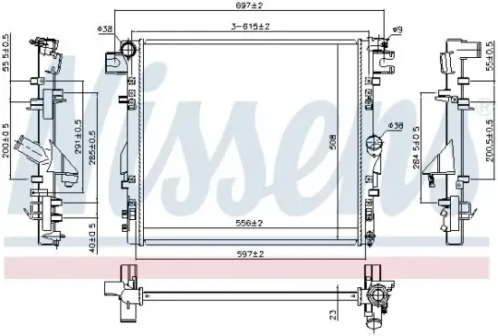 Kühler, Motorkühlung NISSENS 61037 Bild Kühler, Motorkühlung NISSENS 61037