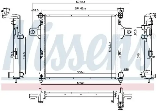 Kühler, Motorkühlung NISSENS 61038 Bild Kühler, Motorkühlung NISSENS 61038