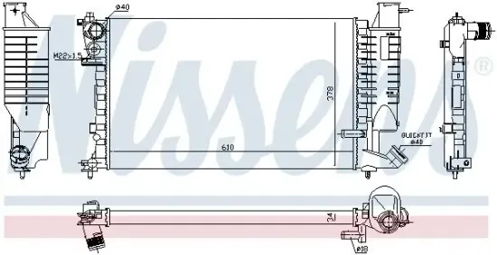 Kühler, Motorkühlung NISSENS 61252A Bild Kühler, Motorkühlung NISSENS 61252A