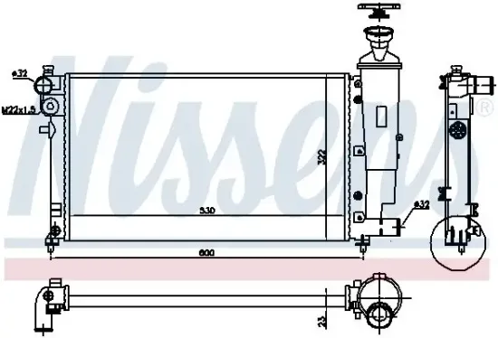 Kühler, Motorkühlung NISSENS 61276 Bild Kühler, Motorkühlung NISSENS 61276