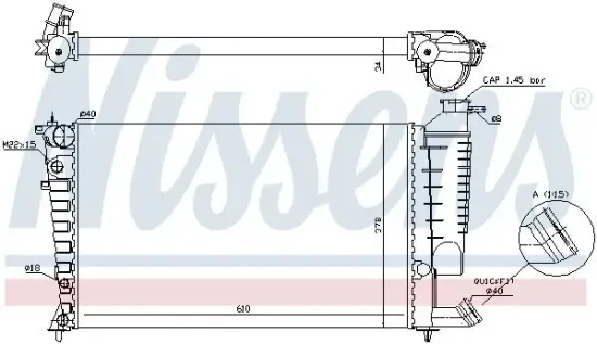 Kühler, Motorkühlung NISSENS 61317A Bild Kühler, Motorkühlung NISSENS 61317A