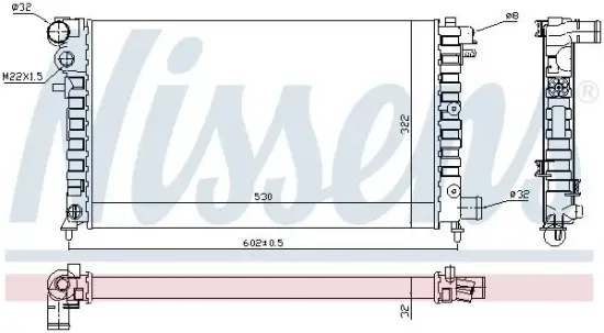 Kühler, Motorkühlung NISSENS 61346 Bild Kühler, Motorkühlung NISSENS 61346