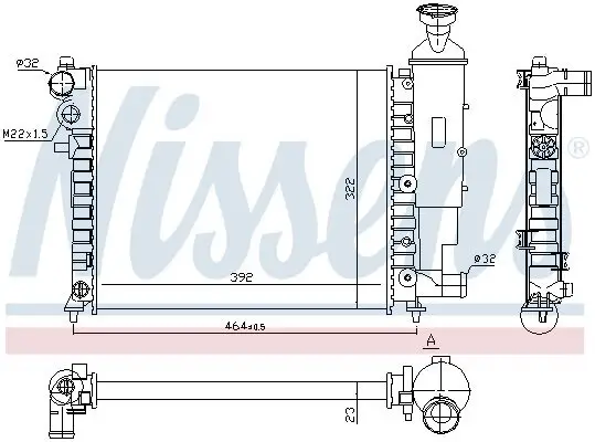 Kühler, Motorkühlung NISSENS 61358 Bild Kühler, Motorkühlung NISSENS 61358