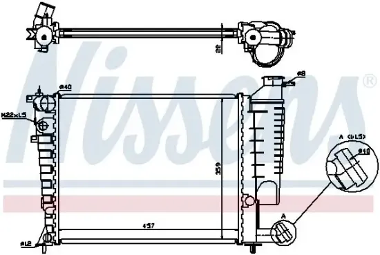 Kühler, Motorkühlung NISSENS 613671 Bild Kühler, Motorkühlung NISSENS 613671