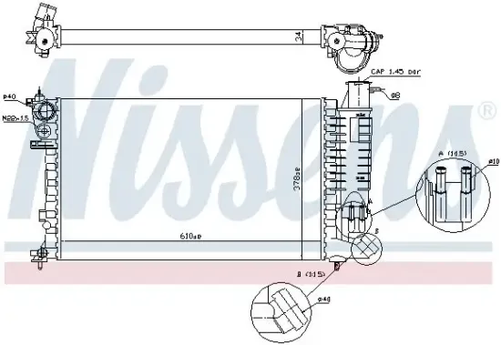 Kühler, Motorkühlung NISSENS 61762 Bild Kühler, Motorkühlung NISSENS 61762
