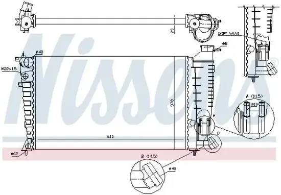 Kühler, Motorkühlung NISSENS 61382A Bild Kühler, Motorkühlung NISSENS 61382A