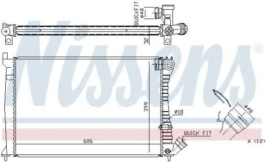 Kühler, Motorkühlung NISSENS 61398A Bild Kühler, Motorkühlung NISSENS 61398A