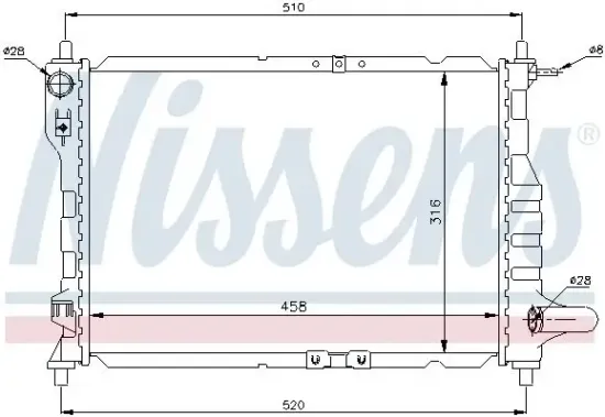 Kühler, Motorkühlung NISSENS 61630 Bild Kühler, Motorkühlung NISSENS 61630