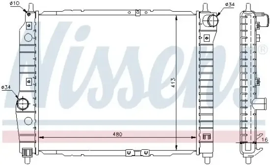 Kühler, Motorkühlung NISSENS 61636 Bild Kühler, Motorkühlung NISSENS 61636