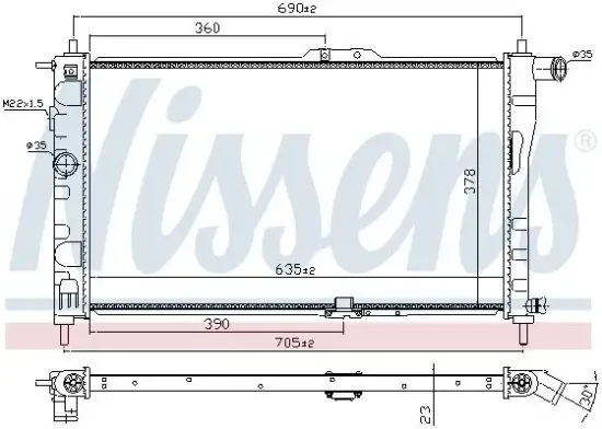Kühler, Motorkühlung NISSENS 61651A Bild Kühler, Motorkühlung NISSENS 61651A