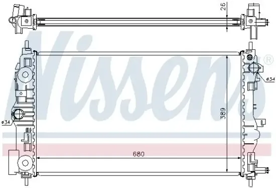 Kühler, Motorkühlung NISSENS 61676 Bild Kühler, Motorkühlung NISSENS 61676