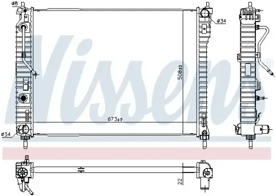 Kühler, Motorkühlung NISSENS 61688 Bild Kühler, Motorkühlung NISSENS 61688