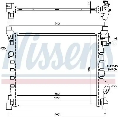 Kühler, Motorkühlung NISSENS 61689 Bild Kühler, Motorkühlung NISSENS 61689