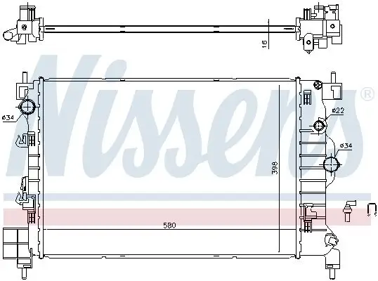 Kühler, Motorkühlung NISSENS 61697 Bild Kühler, Motorkühlung NISSENS 61697