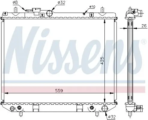 Kühler, Motorkühlung NISSENS 61741A Bild Kühler, Motorkühlung NISSENS 61741A