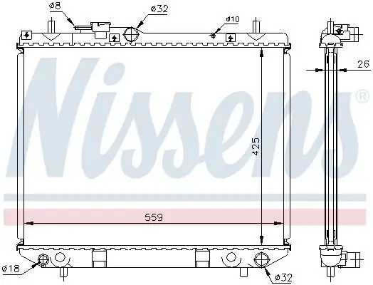Kühler, Motorkühlung NISSENS 61742A Bild Kühler, Motorkühlung NISSENS 61742A