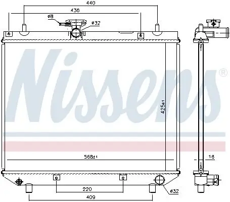 Kühler, Motorkühlung NISSENS 617555 Bild Kühler, Motorkühlung NISSENS 617555