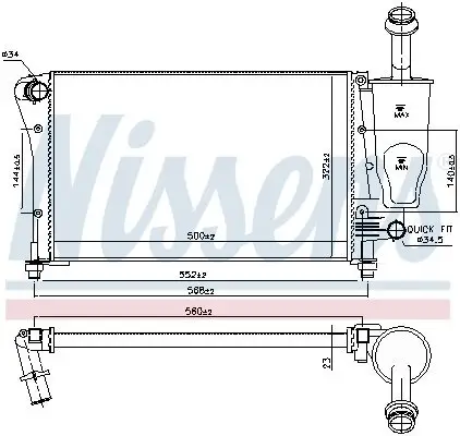 Kühler, Motorkühlung NISSENS 617853 Bild Kühler, Motorkühlung NISSENS 617853