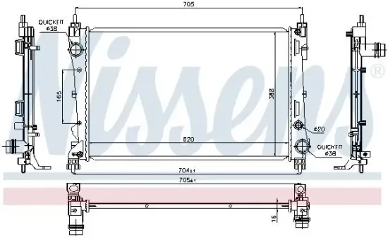 Kühler, Motorkühlung NISSENS 617854 Bild Kühler, Motorkühlung NISSENS 617854