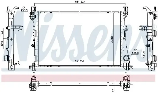 Kühler, Motorkühlung NISSENS 617869 Bild Kühler, Motorkühlung NISSENS 617869