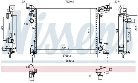 Kühler, Motorkühlung NISSENS 617876 Bild Kühler, Motorkühlung NISSENS 617876