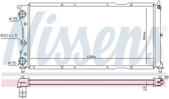 Kühler, Motorkühlung NISSENS 618121 Bild Kühler, Motorkühlung NISSENS 618121
