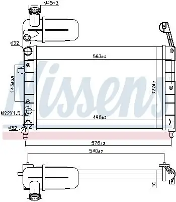 Kühler, Motorkühlung NISSENS 61844 Bild Kühler, Motorkühlung NISSENS 61844