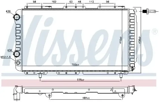 Kühler, Motorkühlung NISSENS 61862 Bild Kühler, Motorkühlung NISSENS 61862